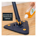 Esfregão Mop De Limpeza Triangular Giratório De 360°