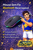 Mouse Sem Fio Bluetooth Recarregável E-1300 Pro